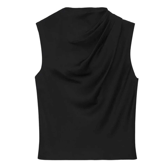 Anine Bing Teegan Silk Top Size Medium Black - Picture 1 of 13